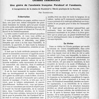 1582 - Page 1541 - Partie scientifique. Travaux Originaux. Causerie chirurgicale. Une gloire de l’anatomie française. Farabeuf et l’anatomie. L'inauguration de la statue de Farabeuf à l’Ecole pratiqua de la Faculté, par Dartigues. Exhortation / La Statue / La Cérémonie
