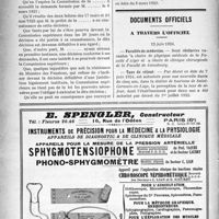 1629 - Page 1586-XLVIII - Bulletin de souscription à l’agenda-memento du praticien (édit. 1925) / Documents officiels. A travers l’officiel