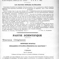 1645 - Page 1599 - Propos du jour. Le Mouvement Sanitaire [J. Noir] / Les Journées médicales de Bruxelles [J. Noir, G. Duchesne] / Partie scientifique. Travaux Originaux. Diététique infantile. Alimentation et troubles alimentaires du nourrisson. L'Athrepsie, par P. Rohmer