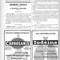 1688 - Page 1640-LIV - Correspondance. Brides-les-Bains / Documents officiels. A travers l’officiel. Code du travail / Médecins experts