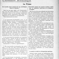 1713 - Page 1663 - Partie scientifique. Travaux Originaux. Clinique syphiligraphique. Le traitement de l’hypertension artérielle, d'après MM. Camille Lian et André Finot / L’Actualité Scientifique. La Presse. Est-il possible, dans la plupart des cas, de distinguer chorée et athétose ? [(Gazette des hôpitaux, 28 février 1924)] / Intoxication massive par l’oxyde de carbone, traitée par la respiration artificielle et les inhalations d’oxygène [(La Presse médicale, 26 mars 1924)]
