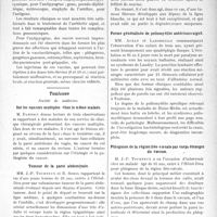 1719 - Page 1669 - Partie scientifique. L’Actualité Scientifique. Les Sociétés Savantes. Paris. La vaccinothérapie dans les infections à pyogènes, (Soc. de pathologie comparée ; 13-5-1924) / Toulouse. Société de médecine. Sur les cancers multiples chez le même malade / Tumeur de la paroi abdominale / Forme généralisée de poliomyélite antérieure aiguë / Phlegmon de la région iléo-cæcale par corps étranger du cæcum