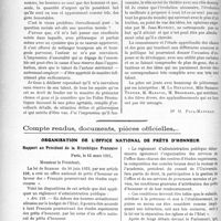1732 - Page 1682 - Partie professionnelle. Travaux Originaux. Arts et théâtres. Folies dramatiques. « La Montée » [Dr G. Paul-Manceau] / Compte rendus, documents, pièces officielles…. Organisation de l'office national de prêts d’honneur. Rapport au Président de la République Française