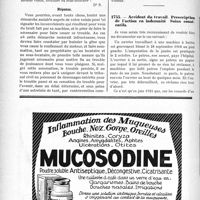 1796 - Page 1744-XLVI - Correspondance. Trouble de jouissance par un tiers. Comment le faire cesser ? / Accident du travail. Prescription de l’action en indemnité Soins consécutifs