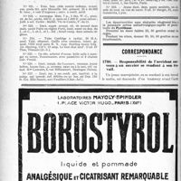 1806 - Page 1754-VI - Demandes et offres / Correspondance. Responsabilité de l’accident survenu à un ouvrier se rendant à son travail