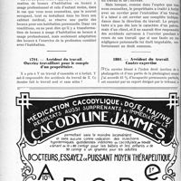 1808 - Page 1756-VIII - Correspondance. Exercice de la profession dans un local affecté à l’habitation / Accident du travail. Ouvrier travaillant pour le compte d’un propriétaire / Accident du travail. Contre-expertise