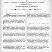 1820 - Page 1768 - Partie scientifique. Travaux Originaux. Traitement des fractures du col du fémur, particulièrement chez le vieillard, Par le Docteur H. Judet / Journées médicales de Bruxelles. Un V. E. M. en chambre aux stations d’Auvergne