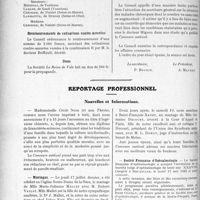 1846 - Page 1794 - Partie Professionnelle. Travaux Originaux. Compte rendus, documents, pièces officielles.... Mutualité familiale. Réunion du Conseil d’Administration, (1er Juillet 1924) / Reportage professionnel. Nouvelles et Informations. Mariages / Société Française d'Ophtalmologie