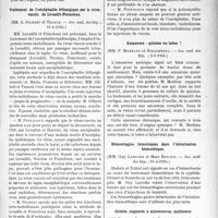 1881 - Page 1827 - Partie scientifique. L’Actualité Scientifique. Les Sociétés Savantes. Etiologie de l’ulcère de l’estomac, (Académie de médecine ; 24-6-1924) / Traitement de l’encéphalite léthargique par le virus-vaccin de Levaditi-Poincloux, (Soc. méd. des hôp. ; 11-4-1924) / Amaurose : quinine ou tabes ?, (Soc. méd. des hôp. ; 2-5-1924) / Hémorragies intestinales dans l’intoxication bismuthique, (Soc. méd. des hôp. ; 11-4-1924) / Ostéite suppurée à micrococcus melitensis, (Société de chirurgie ; 19-3-1924)