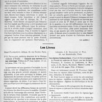 1887 - Page 1833 - Partie scientifique. L’Actualité Scientifique. Les Congrès. XXXVIIe Congrès de la Société Française d’Ophtalmologie, (Paris, 12-15 mai 1924). Troubles oculaires d’origine dentaire - Rapport par le Dr Camille Fromaget / Les Livres. Conseils aux nerveux et à leur entourage, par Dr H. Feuillade, Ernest Flammarion, éditeur, Paris / Les régimes fondamentaux, par les docteurs Paisseau, P. Carnot, A. Lemierre, A. Baudoin, J. -Ch. Roux, Rathery, Marcel Labbé, Librairie J. -B. Baillière et fils, Paris