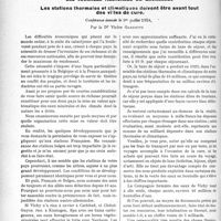 1888 - Page 1834 - Partie Professionnelle. Travaux Originaux. Les journées médicales de Bruxelles. Les stations thermales et climatiques doivent être avant tout des villes de cure, par Dr Victor Gardette