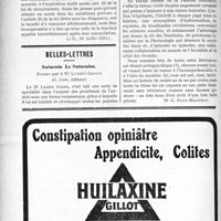 1910 - Page 1856-LII - Documents officiels. A l’officiel / Belles-lettres. Saturnin Le Saturnien