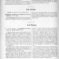 1942 - Page 1888 - Partie scientifique. L’Actualité Scientifique. Les Sociétés Savantes. Paris. La cure des varices par les injections de citrate de soude, (Soc. méd. des hôp. ; 9-5-1924) / Les Livres. Bibliographie méthodique et complète des livres de médecine, Librairie A. Maloine et fils, Paris / Les Thèses. L’adsorption en thérapeutique. Le charbon animal, par Dr J. Lefèvre