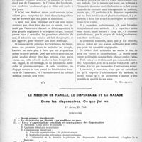 1944 - Page 1890 - Partie Professionnelle. Travaux Originaux. A propos du tiers payant [G. Duchesne] / Le médecin de famille, le dispensaire et le malade dans les dispensaires. ce que j’ai vu