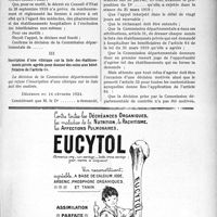 1959 - Page XLVII-1905 - Jurisprudence. Commission supérieure de surveillance et de contrôle des soins gratuits aux mutilés de guerre. Admission dans un sanatorium / Inscription d’une clinique sur la liste des établissements privés agréés pour donner des soins aux bénéficiaires de l’article 64