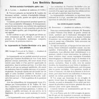 1985 - Page 1931 - Partie scientifique. L’Actualité Scientifique. La Presse. Céphalée et oeil [(Revue méd. de l’Est, 1er mai 1924)] / Les Sociétés Savantes. Rechute mortelle d’encéphalite, après 4 ans, (Académie de médecine ; 8-7-1924) / La tryparsamide de l’Institut Rockfeller et la paralysie générale, (Académie de médecine ; 8-7-1924) / Les cécités de guerre curables, (Académie de médecine, 8-7-1924)