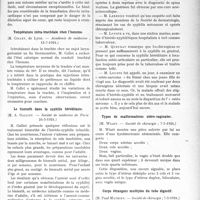 2037 - Page 1983 - Partie scientifique. L’Actualité Scientifique. Les Sociétés Savantes. Paris. La transfusion intra-cardiaque, (Académie de médecine ; 15-7-1924) / Température intra-trachéale chez l’homme, (Académie de médecine;15-7-1924) / Le bismuth dans la syphilis héréditaire, (Société de médecine de Paris 24-5-1924) / Syphilis méconnue et chirurgie, (Soc. de dermat. et syphiligraphie ; 13-3-1924) / Types de malformations utéro-vaginales, (Société de chirurgie ; 7-5-1924) / Corps étrangers multiples du tube digestif, (Société de chirurgie; 7-5-1924)