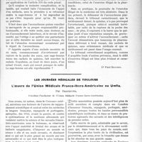2045 - Page 1991 - Partie professionnelle. Travaux Originaux. Quels sont les actes médicaux que peut faire une sage-femme? [Dr Fernand Decourt] / Les journées médicales de Toulouse. L’oeuvre de l’Union Médicale Franco-Ibero-Américaine ou Umfia, par Dartigues