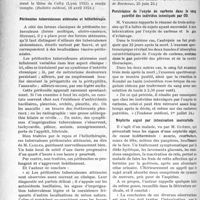 2090 - Page 2036 - Partie scientifique. L’Actualité Scientifique. La Presse. Etude pharmacologique de l’arsylène [(Bulletin médical, 16 avril 1924)] / Péritonites tuberculeuses atténuées et héliothérapie [(Journ. de médecine de Bordeaux, 25 juin 24)] / Persistance de l’oxyde de carbone dans le sang putréfié des individus intoxiqués par CO [(Toulouse médical, 1er juillet 24)] / Néphrite aiguë par intoxication mercurielle [(Journ. de méd. de Bordeaux, 10 juillet 24)]