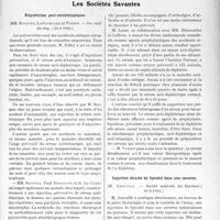 2091 - Page 2037 - Partie scientifique. L’Actualité Scientifique. La Presse. Néphrite aiguë par intoxication mercurielle [(Journ. de méd. de Bordeaux, 10 juillet 24)] / Les Sociétés Savantes. Polynévrites post-sérothérapiques, (Soc. méd des hôp ; 23-5-1924) / Prophylaxie des accidents sériques par l’emploi de sérums désalbuminés, (Soc. médicale des hôpitaux ; 23-5-24) / Injection direct de liopodol dans une caverne, (Société médicale des hôpitaux ; 30-5-1924)