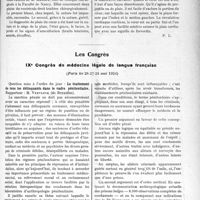 2093 - Page 2039 - Partie scientifique. L’Actualité Scientifique. Les Sociétés Savantes. Plaies du coeur par coup de couteau, (Société de chirurgie, 14-5-1924) / Les Congrès. IXe Congrès de médecine légale de la langue française. Le traitement de tous les délinquants dans le cadre pénitentiaire. Rapporteur : M. Vervaeck