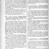 2096 - Page 2042 - Partie scientifique. L’Actualité Scientifique. Les thèses. Considérations pathogéniques et thérapeutiques 4 propos d’un cas de pneumonie, par Dr Marcel Bosc. — (Montpellier, imprimerie "L’Abeille" (coopérative ouvrière), 1923) / Quelques réflexions sur la cure de la tuberculose pulmonaire par le pneumothorax artificiel, par Dr Ch. Foulquier, (Nimes, imprimerie coopérative"La Laborieuse" 1923 / Les kystes dermoides du pavillon de l’oreille et de la région périauriculaire, par Dr B Joyeux, (Le Puy, imprimerie Peyriller, Rouchon et Gamon, 1923 / De l’ulcère tuberculeux de l'estomac, par Dr A. Quenardel, (Paris, Jouve et Cie, éditeurs, 1920)