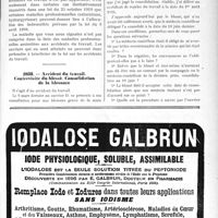 2117 - Page IX-2063 - Correspondance. Maladie professionnelle non garantie par la loi / Accident du travail. Contrevisite du blessé. Consolidation de la blessure