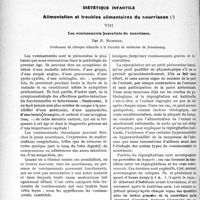 2124 - Page 2070 - Partie scientifique. Travaux originaux. Diététique infantile. Alimentation et troubles alimentaires du nourrisson. Les vomissements essentiels du nourrisson, par P. Rohmer