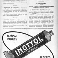 2161 - Page XLIX-2107 - A travers l’officiel / Documents officiels. A l’officiel. Décret du 18 juillet 1924 modifiant le décret instituant des brevets d’infirmière diplômée