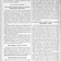2192 - Page 2138 - Partie scientifique. Les Sociétés Savantes. Lyon. Société Nationale de médecine et des sciences médicales. Calculs vésicaux arrêtés dans l’urèthre / Société médicale des hôpitaux.. Cinq embolies cérébrales survenues au cours d’un rétrécissement mitral ancien / Coma diabétique. Echec de l’insuline / Coma diabétique traité par l’insuline / Diabète juvénile. Coma diabétique / Le bacille de Koch, microbe de sortie, au cours des pneumopathies aiguës / Amibiases primitives et secondaires du poumon