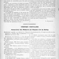 2200 - Page 2146 - Partie professionnels. Travaux Originaux. La cure sanatoriale à l’hôpital [G. Duchesne] / Chronique hospitalière. Honoraires des Médecins de l’Hôpital civil de Belley
