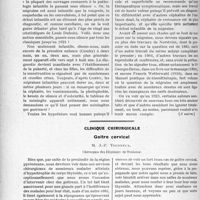 2238 - Page 2184 - Partie scientifique. Travaux Originaux. De la migraine, par le Dr G. Didsbury, (suite) / Clinique chirurgicale. Goitre cervical, M. J. -P. Tourneux