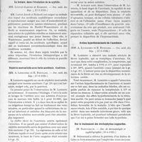 2247 - Page 2193 - Partie scientifique. L’actualité Scientifique. Les Sociétés Savantes. Paris. La ventriculographie cérébrale, (Soc. méd. des hôp ; 13-6-1924) / Le terrain, dans l’évolution de la syphilis, (Soc. méd. des hôp ; 27-6-1924) / Néphrite mercurielle avec forte azotémie. Guérison, (Soc. méd. des hôp ; 27-6-1924) / Action hypothermisante de l’azotémie, (Soc. méd. des hôp ; 27-6-1924) / Sur le traitement des trichophyties suppurées, (Soc. de dermatologie et syphiligraphie ; 10-4-1924)