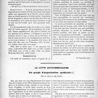 2254 - Page 2200 - Partie professionnelle. Travaux Originaux. Jurisprudence. Secret professionnel. Inspecteur de la sûreté [Dr Paul Boudin] / La lutte antituberculeuse. Un projet d’organisation syndicale, par G. Renon