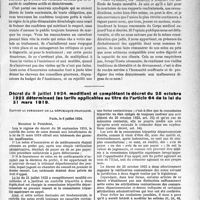 2263 - Page 2209 - Partie professionnelle. Travaux Originaux. Comptes rendus, documents, pièces officielles. Syndicat des médecins de l’arrondissement des Andelys / Décret du 8 juillet 1924, modifiant et complétant le décret du 25 octobre 1922 déterminant les tarifs applicables au titre de l'article 64 de la loi du 31 mars 1919