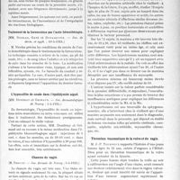 2305 - Page 2249 - Partie scientifique. L’Actualité Scientifique. Les Société Savantes. Paris. Sérologie des récidives secondaires chez les syphiliti�ques traités, (Soc. de dermat. et syph ; 10-4-1924) / Traitement de la furonculose par l’auto-hémothérapie, (Soc. de demi, et syph ; 10-4-1924) / L’hyposulfite de soude dans répididymite aiguë, (Soc. dermatologique de Nancy ; 5-4-1924) / Chancre du vagin, (Soc. De Dermat. de Nancy ; 5-4-1924) / Toulouse. Société de médecine. La tension artérielle chez le vieillard / Thrombus traumatique de la vulve et du vagin