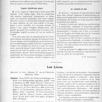2306 - Page 2250 - Partie scientifique. L’Actualité Scientifique. Les Société Savantes. Toulouse. Société de médecine. Thrombus traumatique de la vulve et du vagin / Angine diphtérique grave / Le contrôle du lait / Les Livres. Pédiatrie, Maloine et fils, éditeurs, Paris 1923
