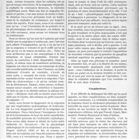 2345 - Page 2289 - Partie scientifique. Travaux Originaux. De la migraine, par le Dr G. Didsbury. Diagnostic / Complications