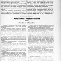 2371 - Page 2315 - Partie professionnelle. Travaux Originaux. Comptes rendus, documents, pièces officielles. Proposition de loi tendant à accorder à tous les tuberculeux de la guerre le taux de 100 p. 100 et le bénéfice de l’article 10 de la loi du 31 mars 1919 sur les pensions militaires. Conséquences / Proposition de loi / Reportage professionnel. Nouvelles et informations. Institut de médecine coloniale de la Faculté de Mé�decine de Paris / Académie de Médecine
