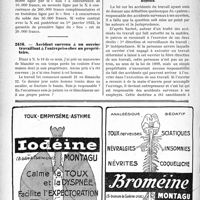 2390 - Page 2334-X - Correspondance. Rang de la garantie de responsabilité professionnelle par le « Sou Médical » / Accident survenu à un ouvrier travaillant à l’entreprise chez un propriétaire