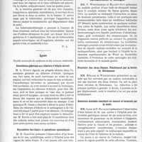 2412 - Page 2356 - Partie scientifique. L’Actualité Scientifique. Les Sociétés Savantes. Paris. La tuberculine en dermatologie, (Soc. de dermatologie et de syphiligraphie ; 12-6-1924) / Lyon. Société nationale de médecine et des sciences médicales. Anesthésie générale au chlorure d’éthyle-alcool / Dysentérie bacillaire et paludisme sporadiques / Rachianesthésie et méningite / Fracture des deux fémurs. Traitement par la broche de Steinmann / Anorexie mentale simulant un cancer et terminée par la mort