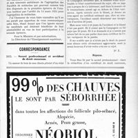 2445 - Page IX-2389 - Union des syndicats médicaux de France. Admissibilité à l'agrégation des Facultés de médecine / Correspondance. Secret professionnel et accident de droit commun
