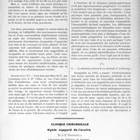 2457 - Page 2401 - Partie scientifique. Travaux Originaux. Les deux aspects cliniques de la démence sénile. La forme progressive et la forme presbyophrénique, par Henri Claude / Clinique chirurgicale. Kyste suppuré de l’ovaire, M. J. -P. Tourneux