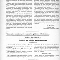 2482 - Page 2426 - Partie professionnelle. Travaux Originaux. Fiscalités [A. Martinot] / Comptes rendus, documents, pièces officielles. Mutualité familiale. Réunion du Conseil d’Administration, 2 octobre 1924
