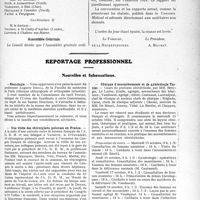 2485 - Page 2429 - Partie professionnelle. Travaux Originaux. Comptes rendus, documents, pièces officielles. Mutualité familiale. Réunion du Conseil d’Administration, 2 octobre 1924 / Reportage professionnel. Nouvelles et Informations. Nécrologie [Professeur Auguste Broca / Une visite des chirurgiens polonais en France / Clinique d’accouchements et de gynécologie Tarnier