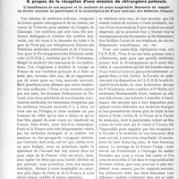 2506 - Page 2448 - Propos du Jour. A propos de la réception d'une mission de chirurgiens polonais. L'insuffisance de nos moyens et la modestie de notre hospitalité. Nécessité de remplir un devoir national en participant à la souscription du Foyer national des médecins français [J. Noir]