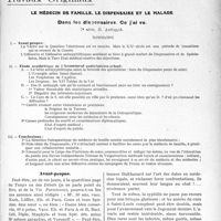 2527 - Page 2469 - Partie Professionnelle. Travaux Originaux. Le médecin de famille, le dispensaire et le malade. Dans les dispensaires. Ce j’ai vu. Avant-propos