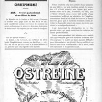 2555 - Page IX-2493 bis - Note de pratique quotidienne. Du traitement des varices par injections sclérosantes / Correspondance. Secret professionnel et certificat de décès