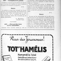 2599 - Page XLIX-2537 - Correspondance. Impôt sur le revenu. Versements en vue de la constitution d’une retraite / Exemption de la patente / Paiement des taxes sur les automobiles