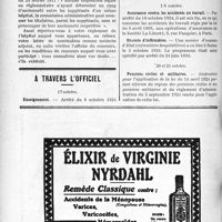 2606 - Page 2542-LVI - Correspondance. Application du Tarif Maginot. Droits des médecins et chirurgiens adjoints des hôpitaux / A travers l'officiel